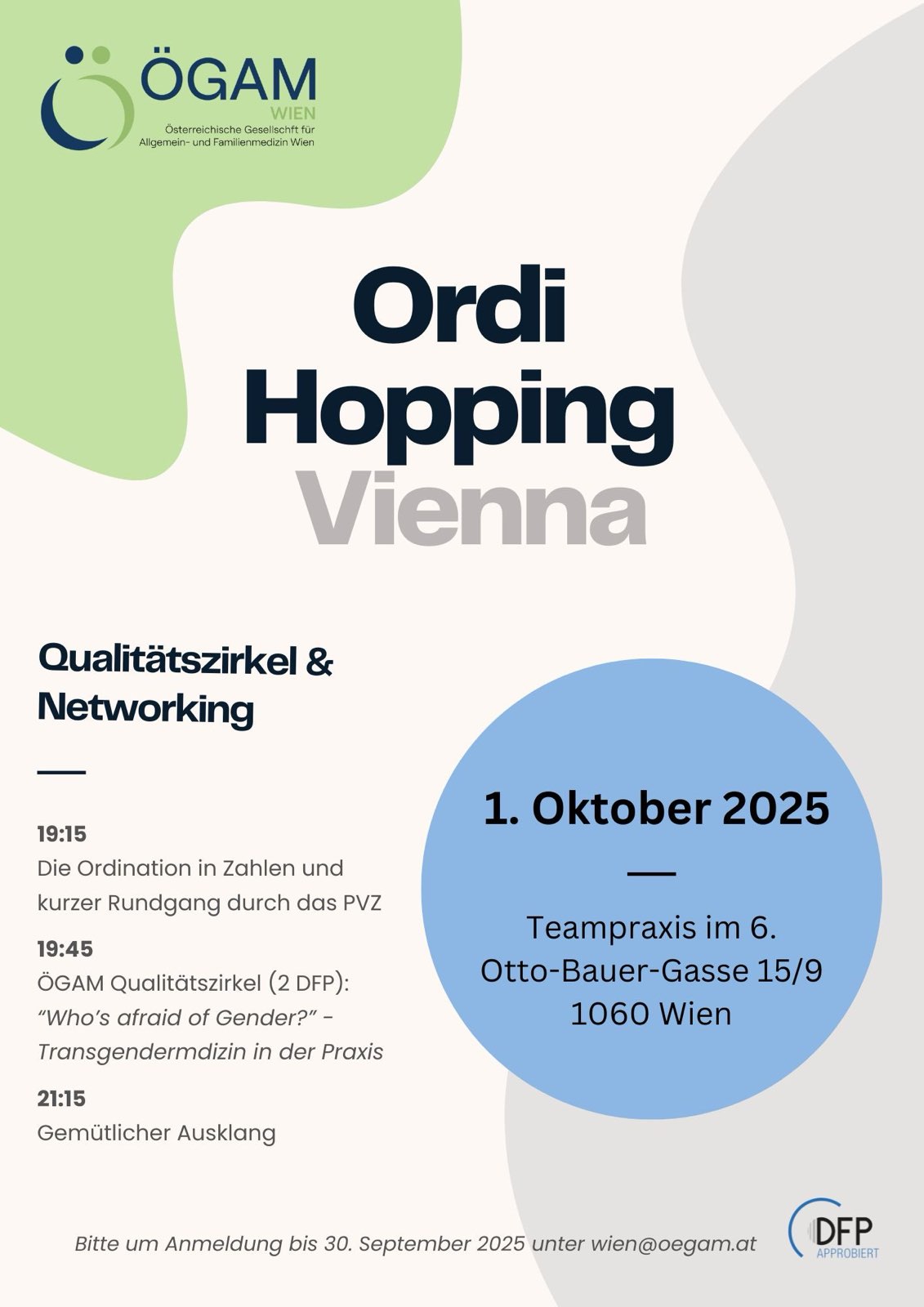 Einladung zum Ordi Hopping Vienna am 1.10.2025 in der Teampraxis im 6.